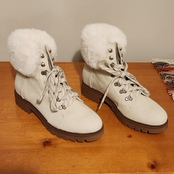 ❤️E-spirit Faux Fur Lace Up Cimbat Boot. 6.5 - Picture 1 of 6